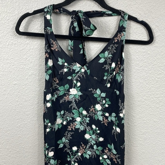 NWT Reformation Evalina Maxi Dress Barbe Floral Two Way Halter Strap Sz 0 - Picture 6 of 16